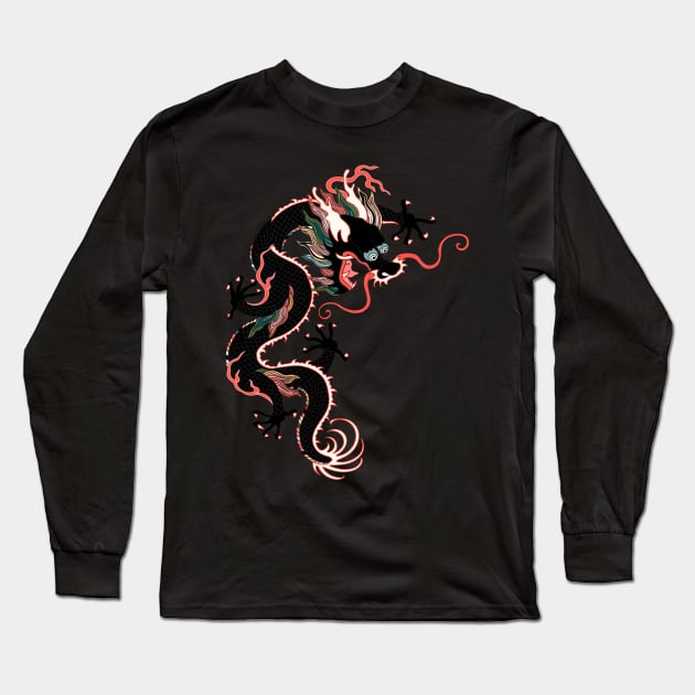 dragon Long Sleeve T-Shirt by cutequokka